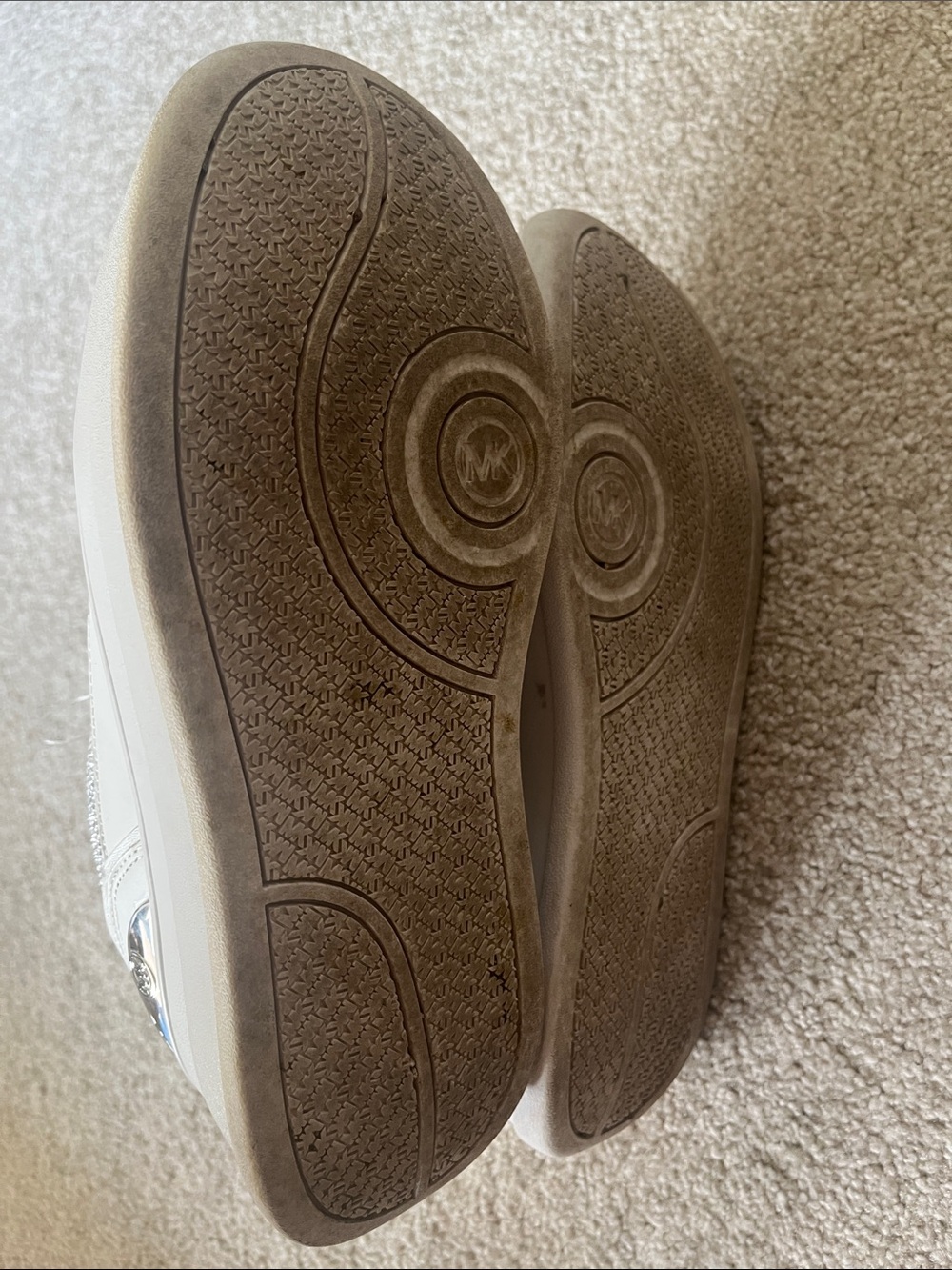 MICHAEL Michael Kors Hayes White and Silver Lace Up Rhinestone Sneakers, 6 - Picture 5 of 5